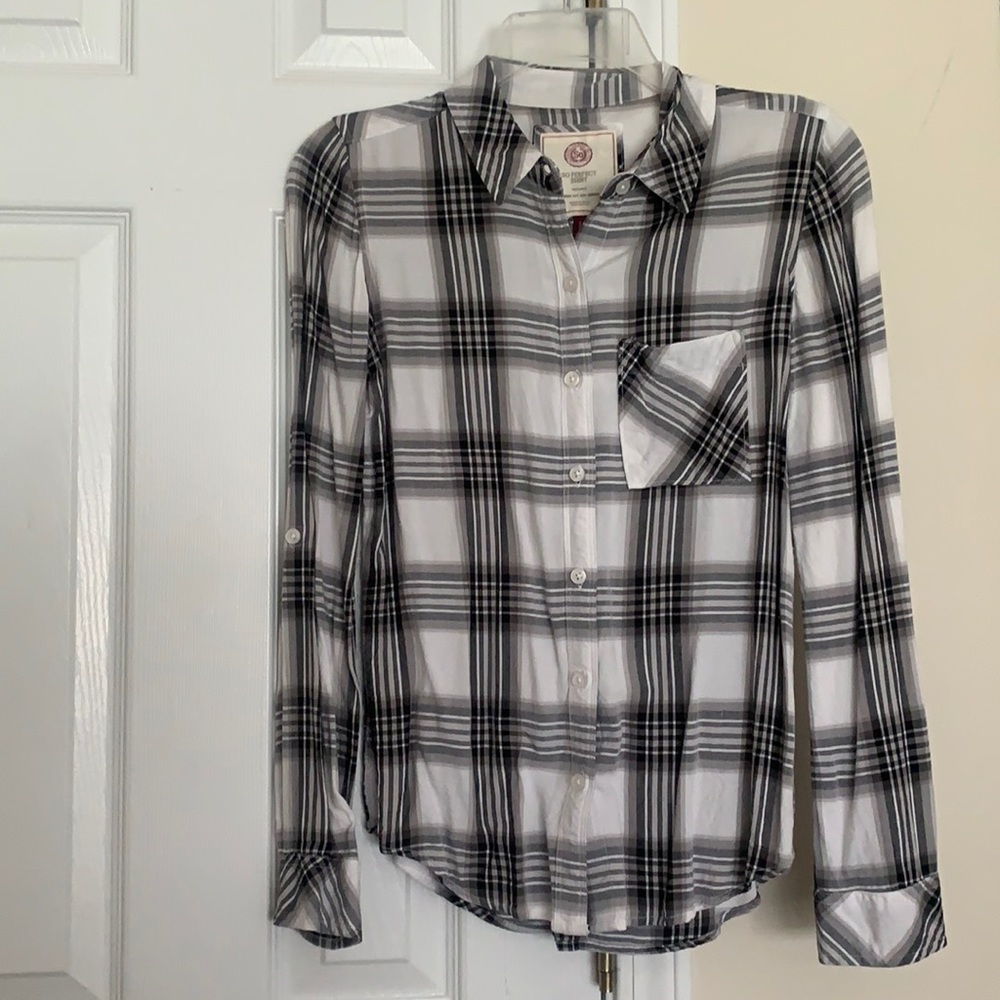 Black and White Plaid Shirt
